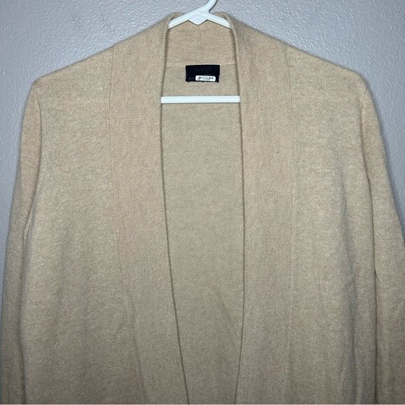 J. Crew neutral 100% Italian cashmere long open front cardigan womens size small - Picture 2 of 6